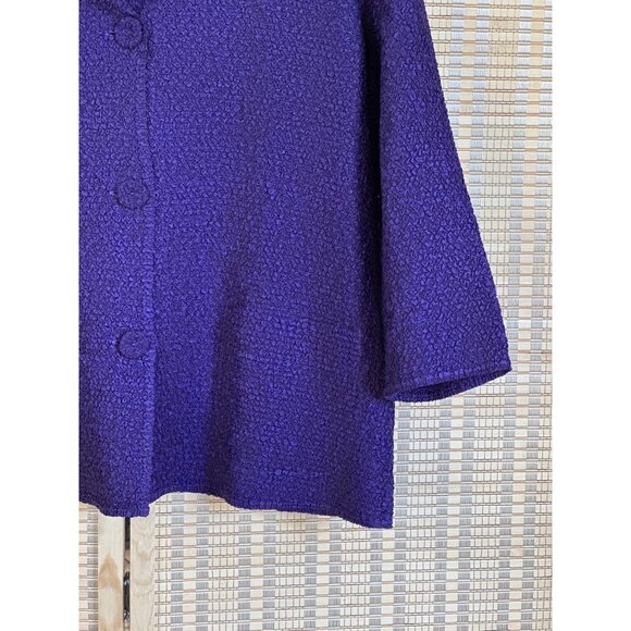 Travelers collection by Chicos popcorn blazer purple Chico size 1 fabric buttons - Picture 7 of 9